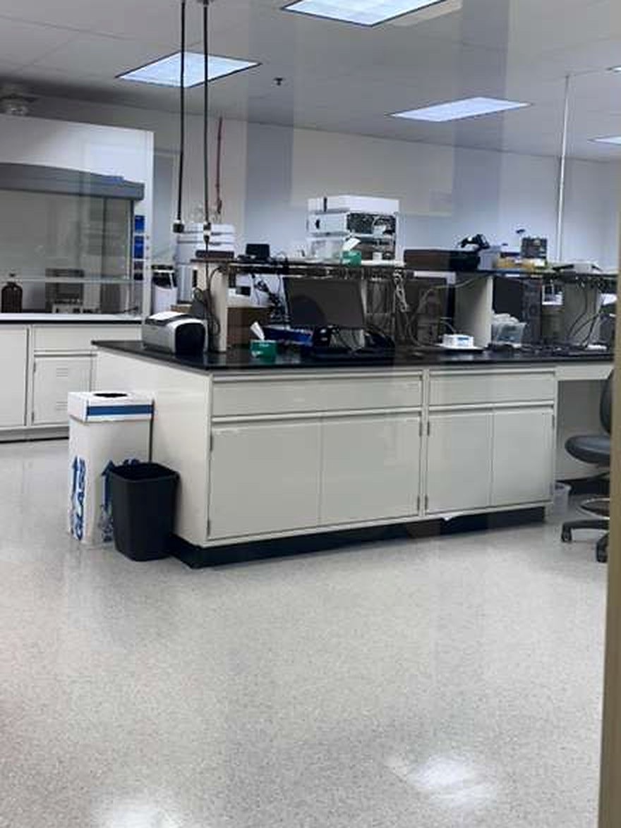 Laboratory suite at a Vector facility with a fume hood, benchwork, and instrumentation